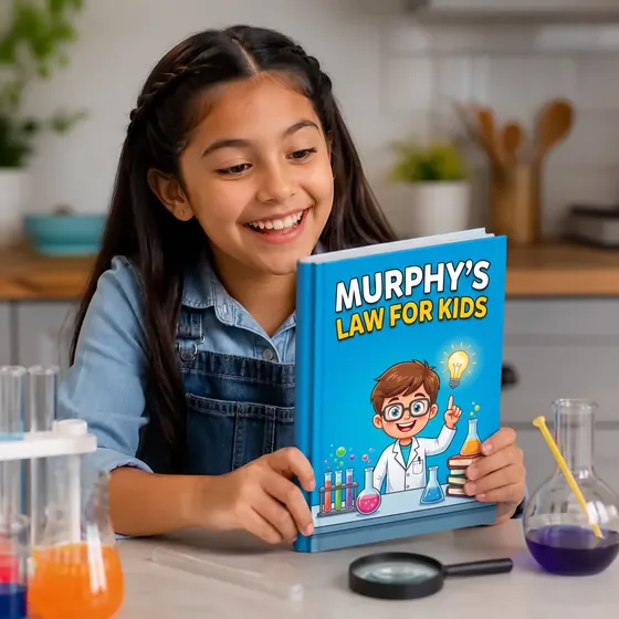 Valentina, from Bogotá, Colombia, with Murphy’s Law for Kids and her experiments