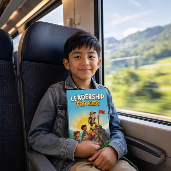 Ezequiel, from Vancouver, Canada, on the train with Leadership for Kids